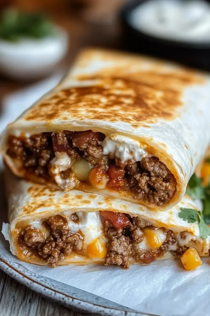 Beef and Cheese Chimichangas