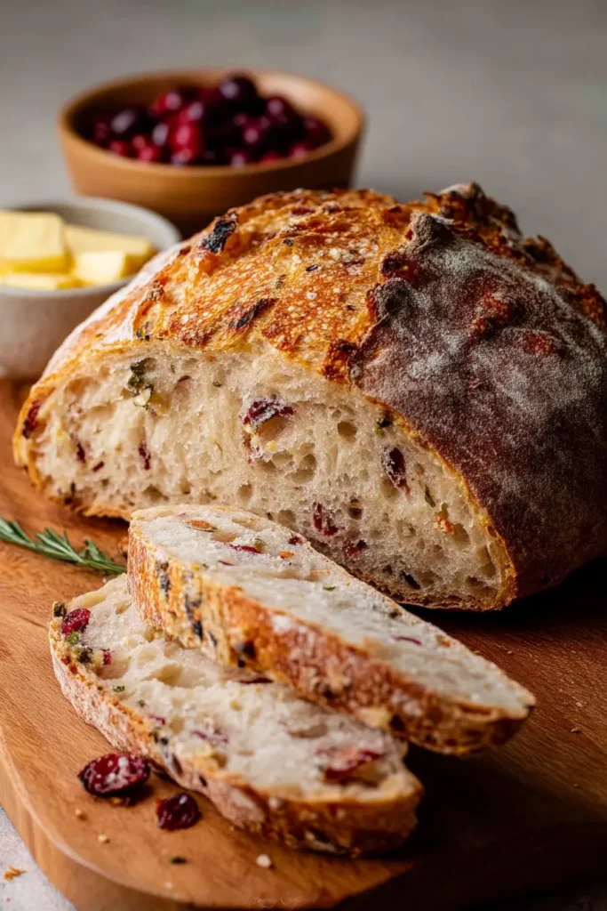 No-Knead Cranberry & Herb Bread