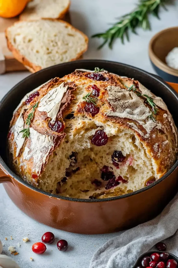No-Knead Cranberry & Herb Bread
