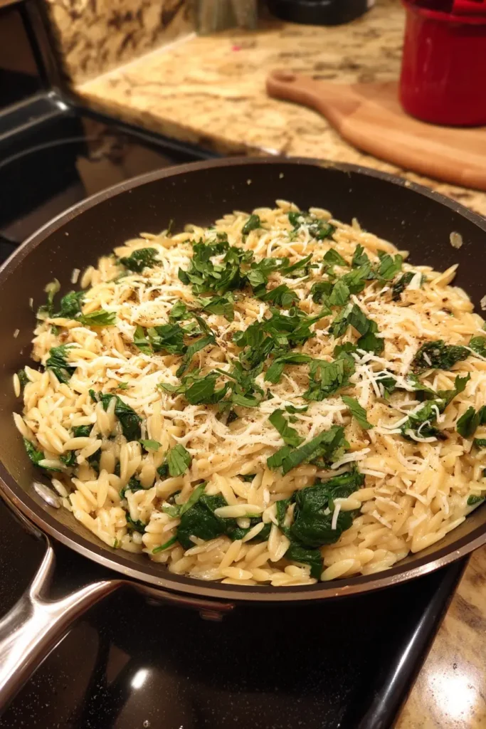 Parmesan Spinach Orzo