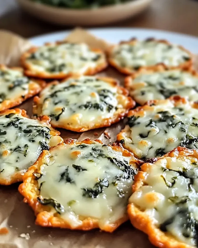 Spinach Dip Cheese Crisps