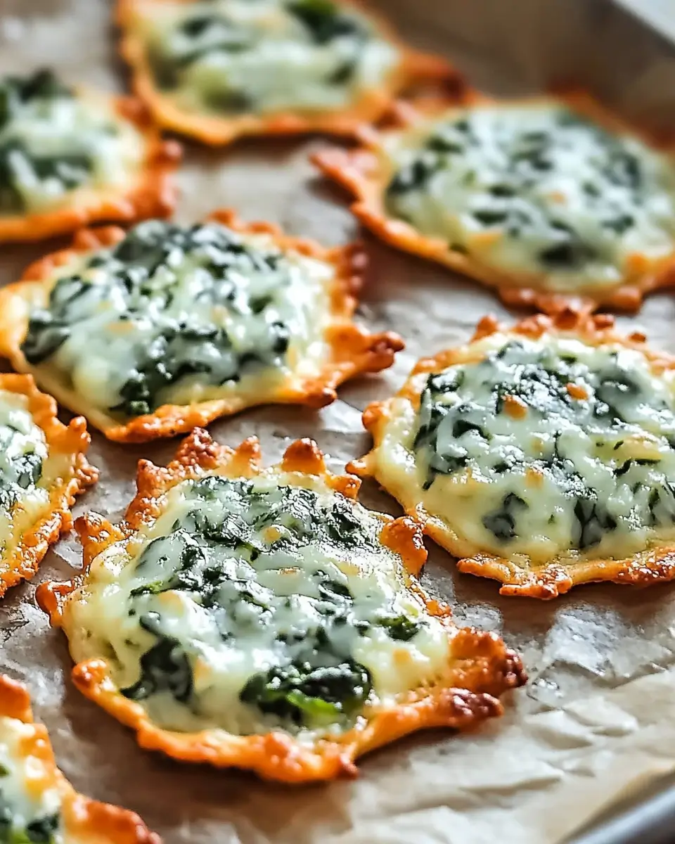 Spinach Dip Cheese Crisps