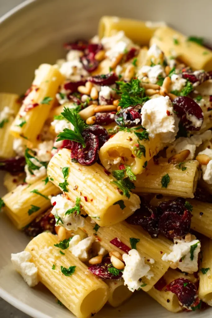 goat cheese & cranberry rigatoni salad