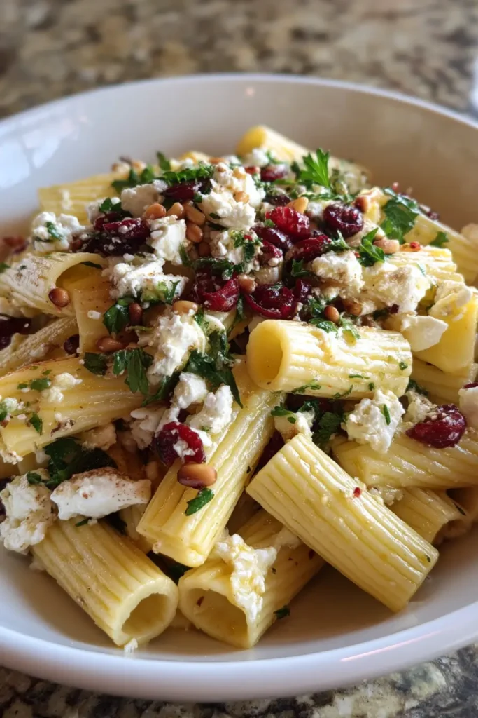 goat cheese & cranberry rigatoni salad