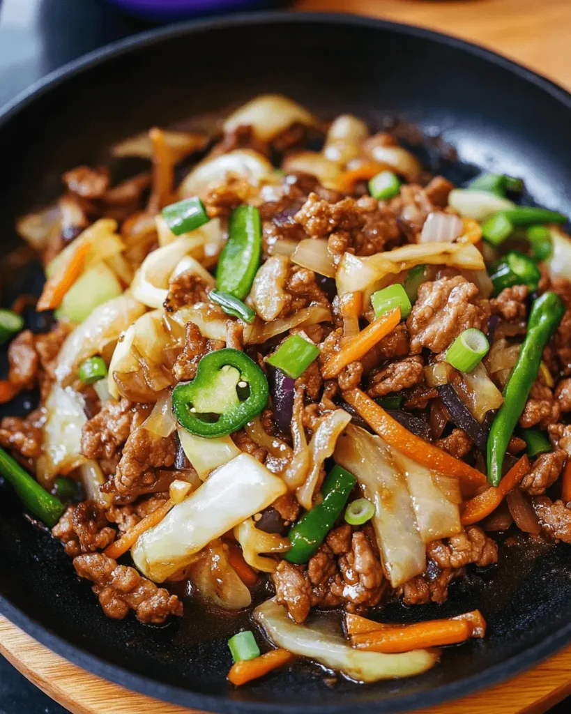ground beef cabbage stir fry
